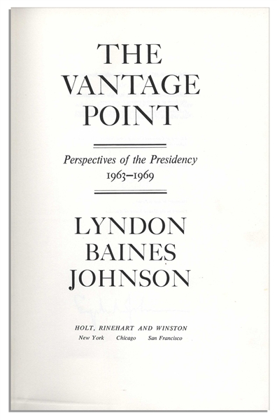 Lyndon B. Johnson Signed ''The Vantage Point'' First Edition -- With PSA/DNA COA