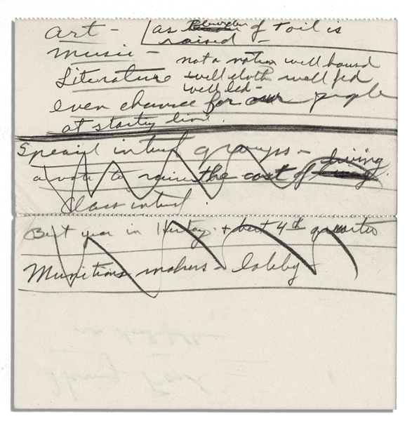Richard Nixon Handwritten Notes -- Written as Source Material for His Biographer Circa 1958 -- ''...Danger, Smug, fat, satisfied with status quo / want to be taken care of...''