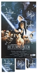 Harrison Ford, Carrie Fisher & Darth Vaders David Prowse Signed 10 x 16 Movie Poster Photo for Return of the Jedi -- With Steiner COA