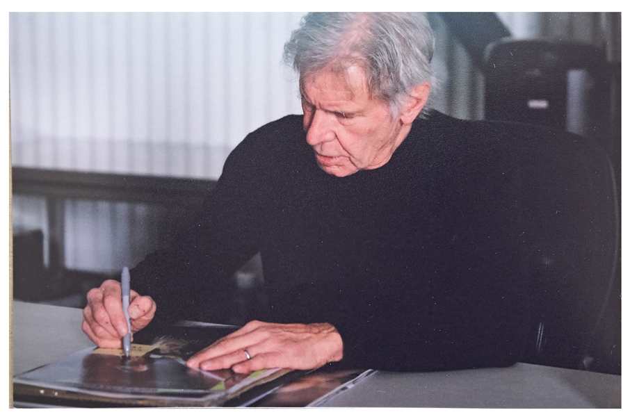 Harrison Ford, Carrie Fisher & Darth Vader's David Prowse Signed 10'' x 16'' Movie Poster Photo for ''Return of the Jedi'' -- With Steiner COA