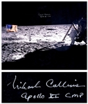 Michael Collins Signed 20 x 16 Photo of the Moon -- The Only Photo of Neil Armstrong on the Moon