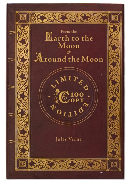 ''From the Earth to the Moon & Around the Moon'' Limited Edition Novel Signed by Five Apollo Astronauts: Walt Cunningham, Frank Borman, James McDivitt, Charlie Duke & Fred Haise