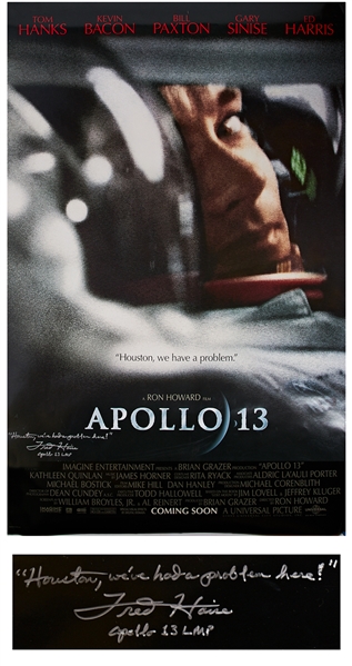 Fred Haise Signed Apollo 13 Movie Poster -- ''Houston, we've had a problem here!''