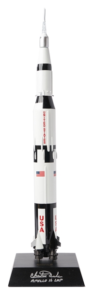 Charlie Duke Signed Apollo Saturn V Rocket Model