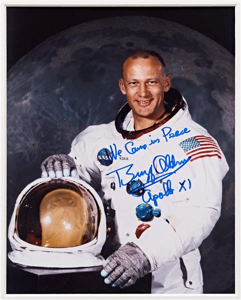 Stunning Display of the Apollo 11 Crew Signed Photos in Their White Spacesuits, Without Inscription -- With Zarelli COAs for Each Signed Photo