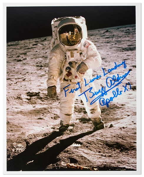 Buzz Aldrin 8'' x 10'' Photo Signed ''First Lunar Landing / Buzz Aldrin / Apollo XI''