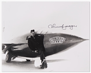 Chuck Yeager Signed 10 x 8 Photo, in the Bell X-1 Plane that Broke the Sound Barrier in 1947