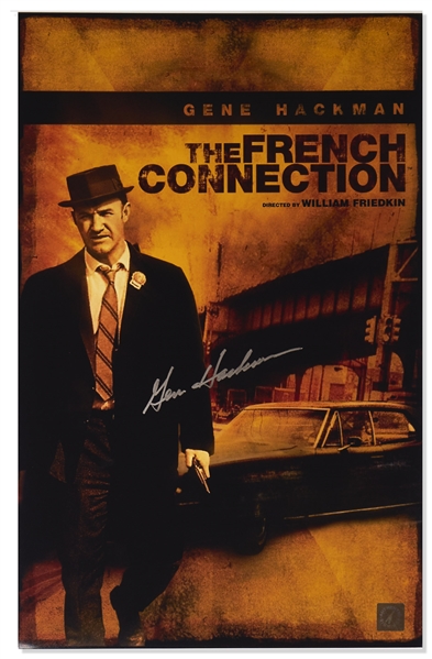 Gene Hackman Signed 11'' x 17'' Photo of ''The French Connection'' Poster