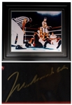 Muhammad Ali Signed 20 x 16 Photo After Knocking Out George Foreman in Round 8 of Rumble in the Jungle -- With Mounted Memories COA