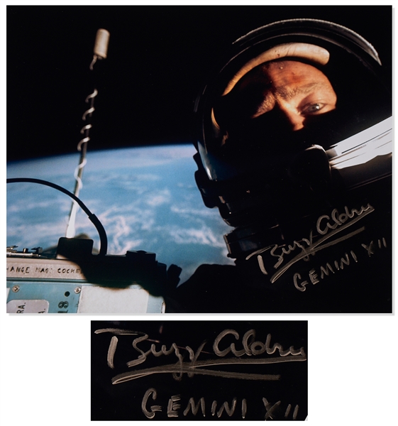 Buzz Aldrin Signed 10'' x 8'' ''Selfie'' Photo