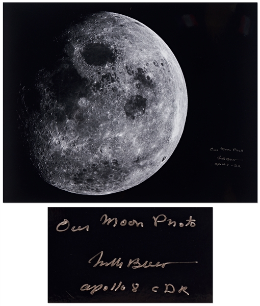 Frank Borman Signed 20'' x 16'' Photo of the Round Moon from Apollo 8