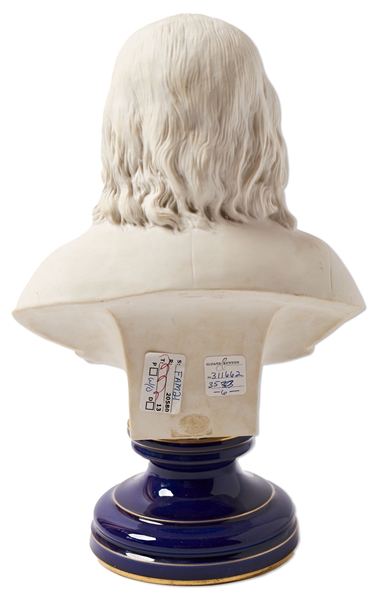Benjamin Franklin Porcelain Bust Sculpture from the Famed Sevres Factory