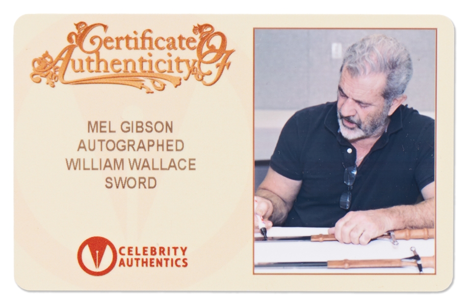 Mel Gibson Signed ''Braveheart'' Sword