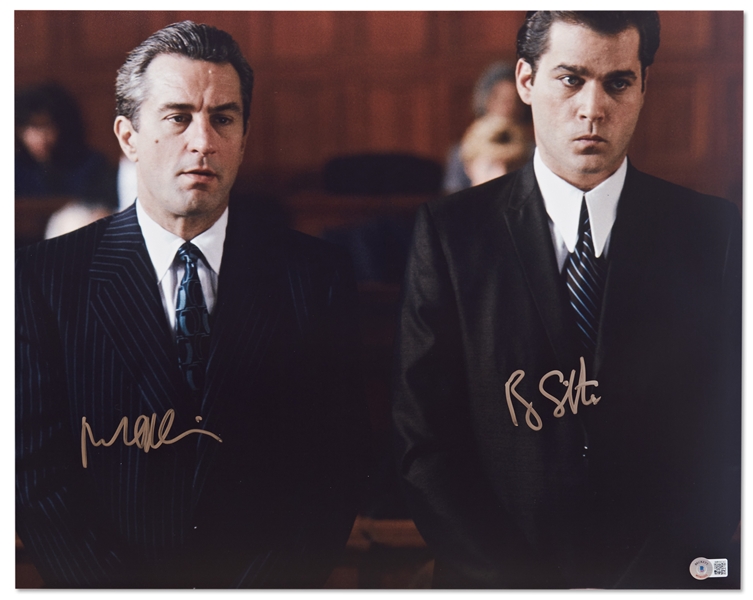Robert De Niro & Ray Liotta Signed 20'' x 16'' Photo from ''Goodfellas'' -- With Beckett Hologram Obtained from the Recent KLF Sports Private Signing