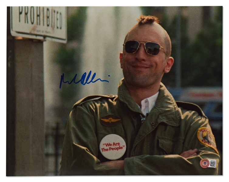 Robert De Niro Signed 14'' x 11'' Photo from ''Taxi Driver'' -- From the Recent KLF Sports Private Signing, With Beckett Hologram COA