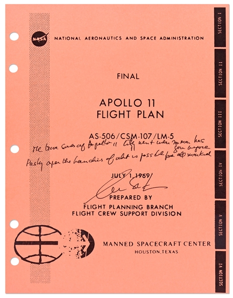 William Shatner Signed Apollo 11 Fight Plan