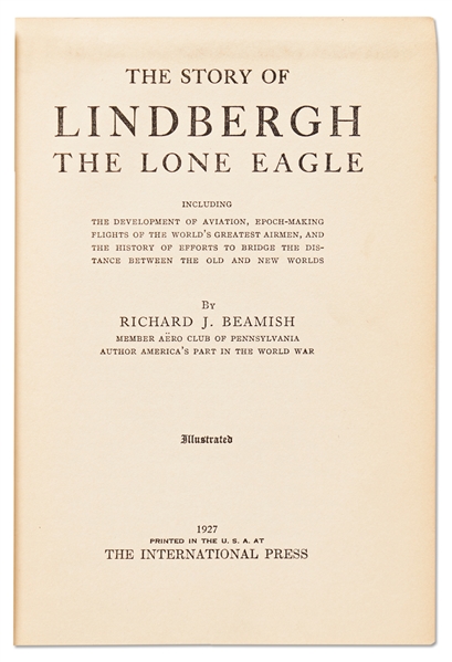 Charles Lindbergh Signature Within the 1927 First Edition of ''The Story of Lindbergh The Lone Eagle'' -- With PSA/DNA COA