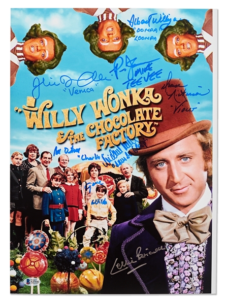Willy Wonka Cast-Signed 12'' x 17'' Photo -- With Beckett COA for Eight Signatures