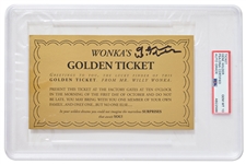 Gene Wilder Signed Willy Wonka Golden Ticket -- Encapsulated by PSA/DNA