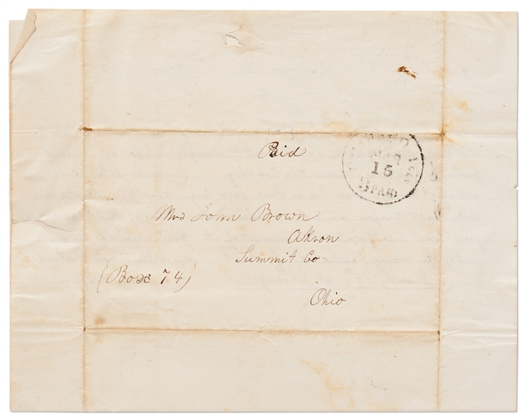 John Brown Autograph Letter Twice-Signed -- Rare Letter by the Abolitionist, Dated 1855 -- With University Archives COA