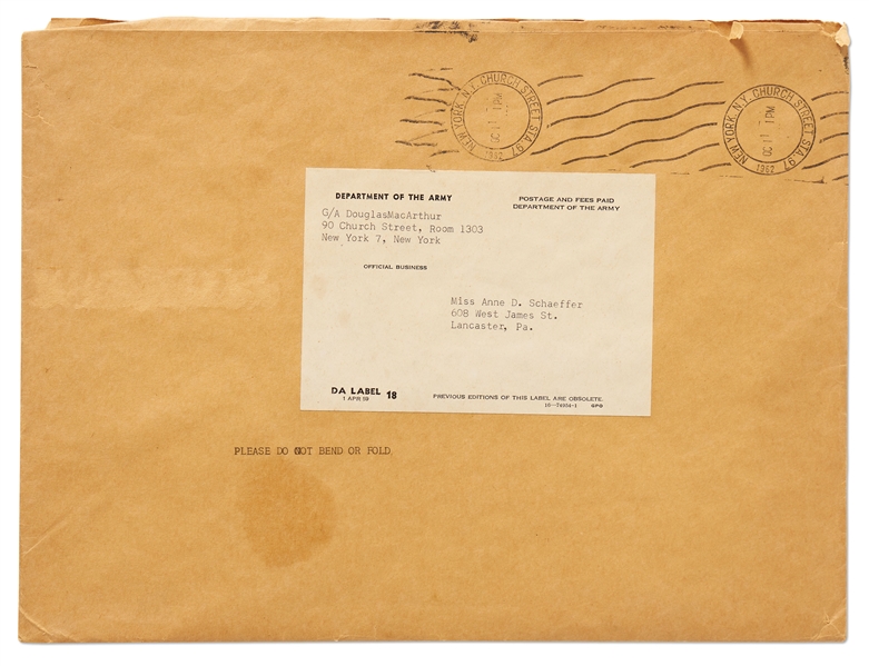 Douglas MacArthur Signed 8.5'' x 11'' Photo -- Without Inscription