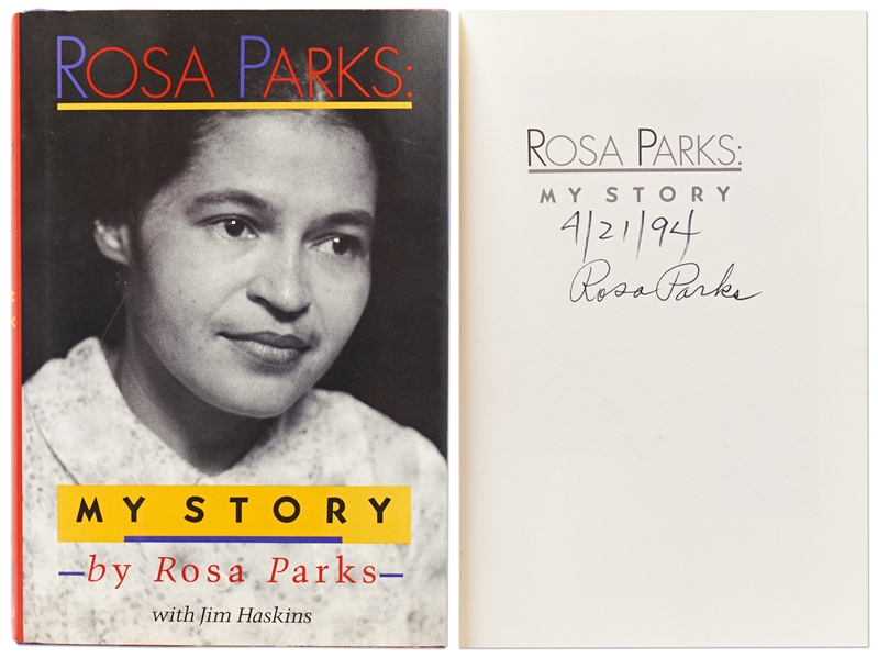Rosa Parks Signed First Edition of ''My Story'' -- With Invitation to 1994 Event with Rosa Parks Where Signature Was Acquired