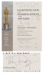 Mickey Rooney Twice-Signed Academy Award Nomination for The Black Stallion