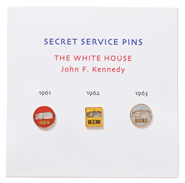Set of Three Secret Service Lapel Pins from the John F. Kennedy Administration -- From the Collection of Dr. Dean W. Rudoy