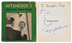 Alfred Hitchcock Signed Self Portrait Sketch Within the Book Hitchcocks Films
