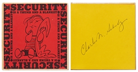 Charles Schulz Signed First Edition of Security is a Thumb and a Blanket -- Without Inscription