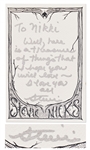 Stevie Nicks Signed Card & Envelope on Her Personal Stationery -- With Epperson COA