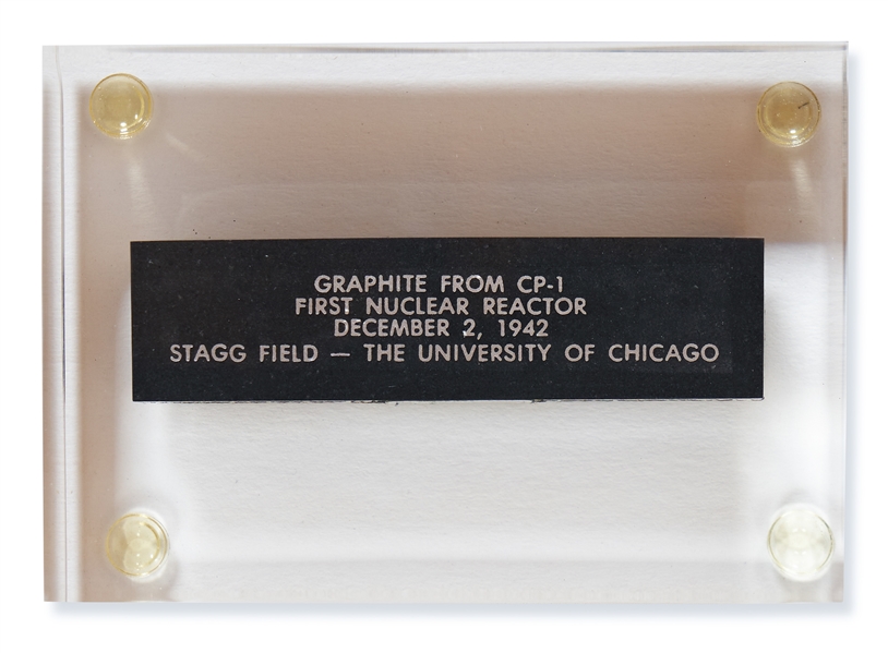 Graphite From CP-1, the First Nuclear Reactor, Used by Enrico Fermi in 1942 to Launch the First Atomic Energy Reaction -- The Birth of the Nuclear Age