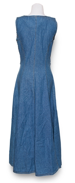 Selena Brand Denim Dress from 1996 -- Included in Selena Fashion Exhibit ''Ahora y Nunca'' Featured in ''Vogue'' Magazine