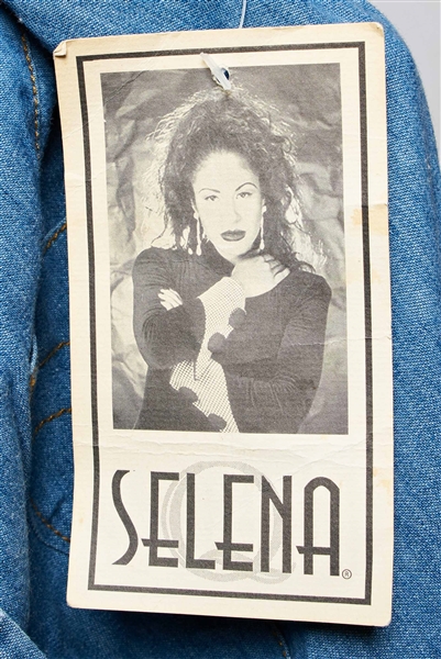 Selena Brand Denim Dress from 1996 -- Included in Selena Fashion Exhibit ''Ahora y Nunca'' Featured in ''Vogue'' Magazine