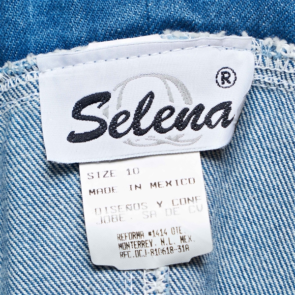 Selena Brand Denim Shirt, Circa mid-1990s -- Included in Selena Fashion Exhibit ''Ahora y Nunca'' Featured in ''Vogue'' Magazine