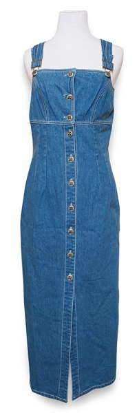Selena Brand Denim Dress from 1996 -- Included in Selena Fashion Exhibit ''Ahora y Nunca'' Featured in ''Vogue'' Magazine
