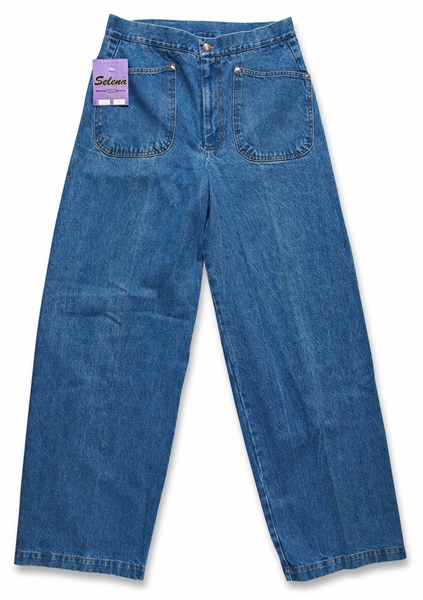 Selena Brand Denim Jeans from 1996 -- Included in Selena Fashion Exhibit ''Ahora y Nunca'' Featured in ''Vogue'' Magazine