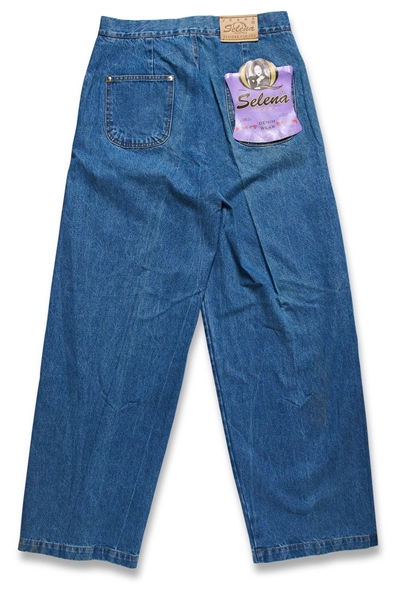 Selena Brand Denim Jeans from 1996 -- Included in Selena Fashion Exhibit ''Ahora y Nunca'' Featured in ''Vogue'' Magazine