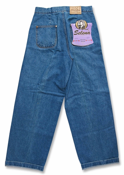 Selena Brand Denim Jeans from 1996 -- Included in Selena Fashion Exhibit ''Ahora y Nunca'' Featured in ''Vogue'' Magazine