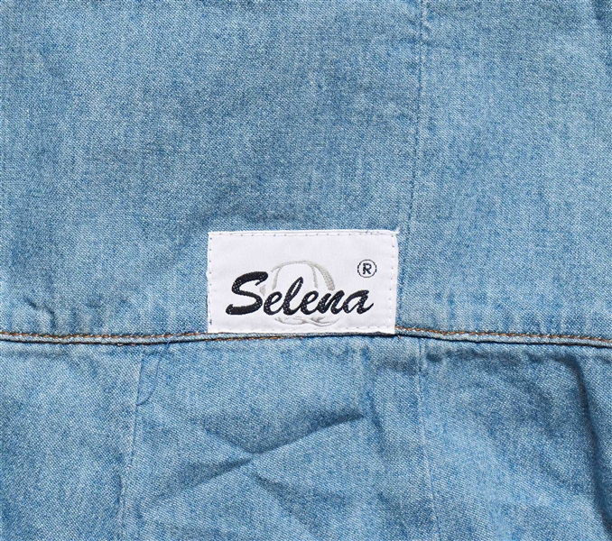 Selena Brand Denim Jumper from 1996 -- Included in Selena Fashion Exhibit ''Ahora y Nunca'' Featured in ''Vogue'' Magazine