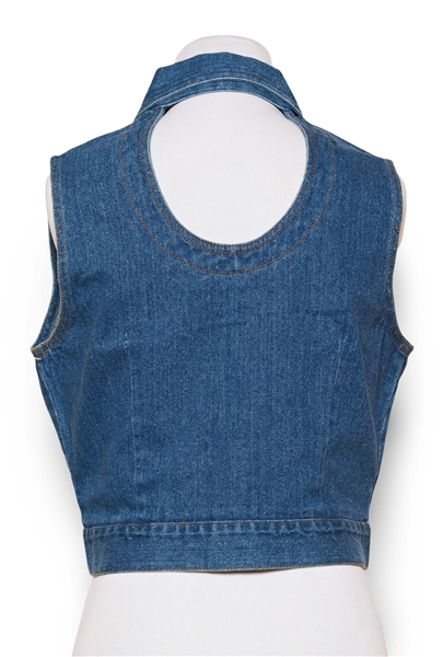 Selena Brand Denim Vest from 1996 -- Included in Selena Fashion Exhibit ''Ahora y Nunca'' Featured in ''Vogue'' Magazine