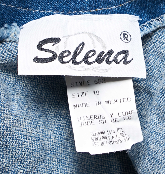 Selena Brand Denim Vest from 1996 -- Included in Selena Fashion Exhibit ''Ahora y Nunca'' Featured in ''Vogue'' Magazine
