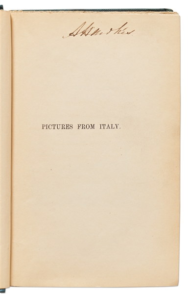First Edition of Charles Dickens' Travelogue, Pictures from Italy -- From the David Niven Collection
