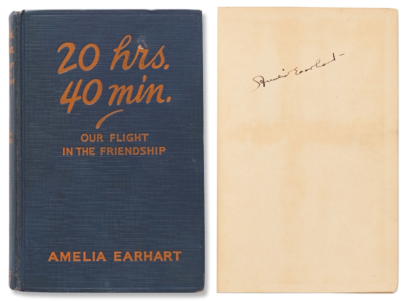 Amelia Earhart Signed Copy of ''20 hrs. 40 min.'' -- Uninscribed