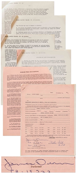 James Dean Signed Contract for G.E. Theatre in 1954 -- Dean Also Handwrites His Social Security and Telephone Numbers