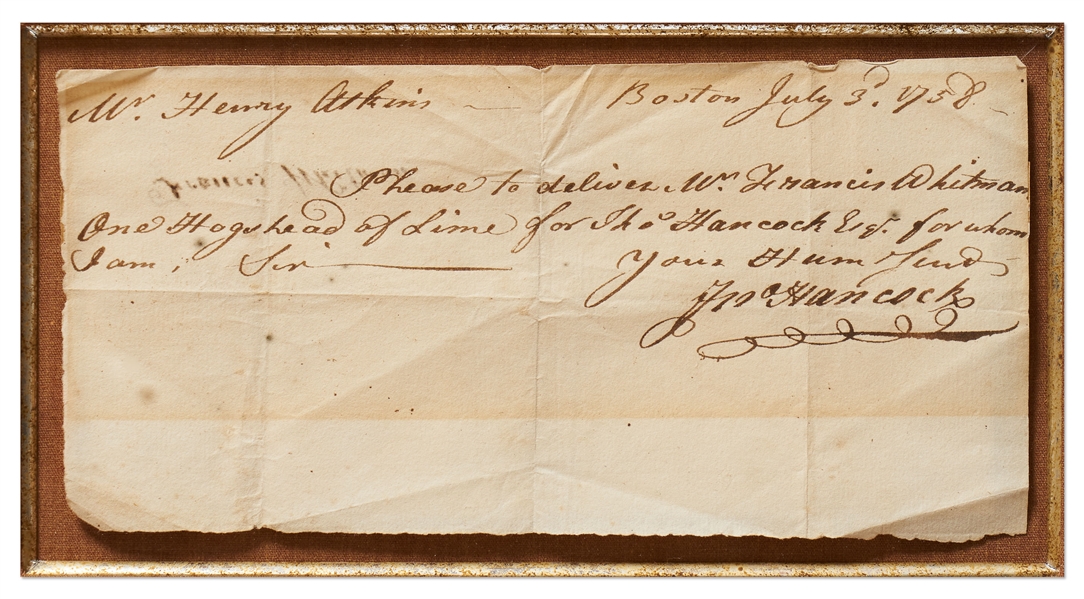 Early John Hancock Autograph Document Signed from 1758