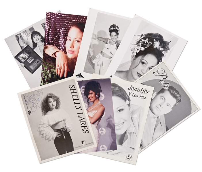 Lot of Items Related to Selena Quintanilla -- Includes Two 1996 Catalogs from Her Clothing Line, 1994 Fashion Show Publication, Branded Key Ring, Photos & More