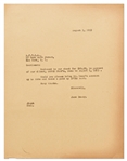 Jane Deacy Letter to AFTRA Regarding James Dean