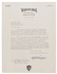 Letter from Warner Brothers to James Dean, Informing Him that Its Exercising the Option to Employ Him in a second motion picture