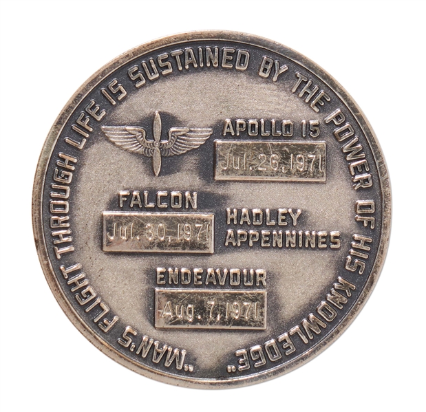 Apollo 15 Flown Robbins Medallion -- Serial #87 From the Personal Collection of Astronaut Story Musgrave and With His LOA